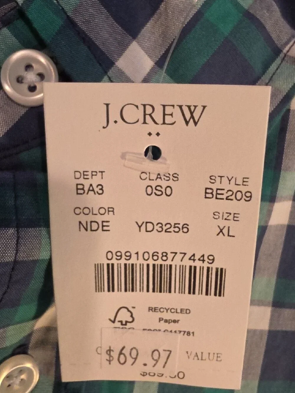J. Crew new lightweight